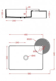 Раковина для ванной ArtCeram Cartesio 58х44 см с отверстием под смеситель керамика черный матовый CAL002 17;00