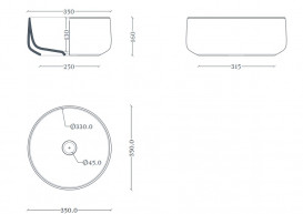 Раковина для ванної кімнати ArtCeram Cognac Ø35 см кераміка fard COL004 97;00