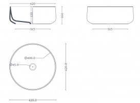 Раковина для ванной ArtCeram Cognac Ø42 см керамика серо-синий COL001 37;00