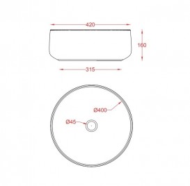 Раковина для ванної ArtCeram Cognac Ø 42 см білий глянсовий COL001 01; 00