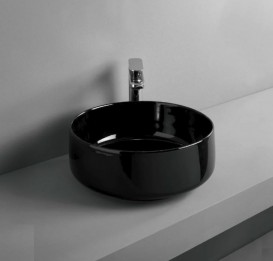 Раковина для ванної ArtCeram Cognac Ø 42 см чорний глянсовий COL001 03; 00