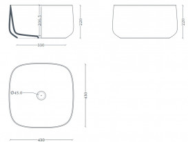 Раковина для ванной ArtCeram Cognac 43х43 см керамика серый COL006 34;00