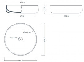 Раковина для ванной ArtCeram Cognac Ø48 см керамика коричневый COL002 39;00