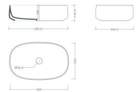 Раковина для ванной ArtCeram Cognac 55х35 см керамика серый COL003 34;00