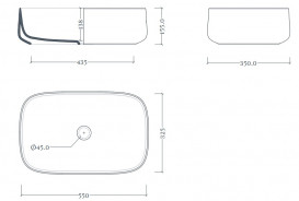 Раковина для ванної ArtCeram Cognac 55х35 см кераміка онікс COL008 46;00