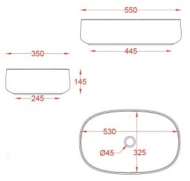 Раковина для ванной ArtCeram Cognac 55х35 см белый глянцевый COL003 01;00