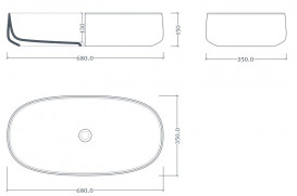 Раковина для ванної ArtCeram Cognac 68х35 см кераміка terrazzo scuro COL005 88;00