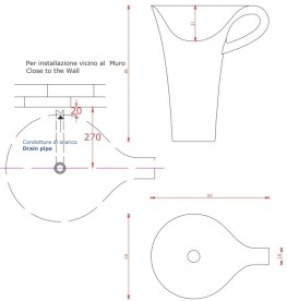 Раковина для ванної ArtCeram Cup підлоги 69х50 см чорний / білий OSL004 01; 50