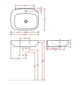 Раковина для ванной ArtCeram Dial 60х47 см белый глянцевый DAL001 01;00