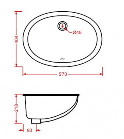 Раковина для ванної кімнати ArtCeram Diana 57х40,4 см під стільницю кераміка білий DIL001 01;00