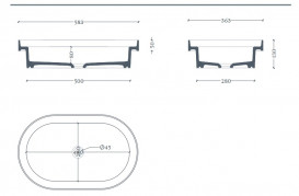 Раковина для ванной ArtCeram Fuori Scala 58,3х36,3 см керамика серо-синий (denim) TFL033 37;00