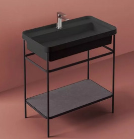 Раковина для ванной ArtCeram Fuori Scala 80,5х45,5 см керамика черный матовый TFL035 17;00