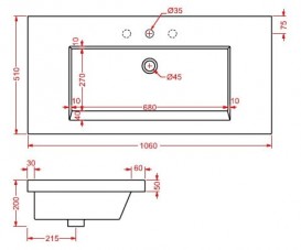 Раковина для ванной ArtCeram Gap 106х51 см белый глянцевый GPL001 01;00