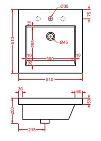 Раковина для ванной ArtCeram Gap 51х51 см белый глянцевый GPL005 01;00