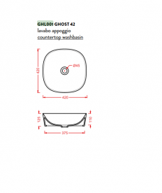 Раковина для ванної ArtCeram Ghost 42х42 см санфарфор жовтий GHL001 12; 00