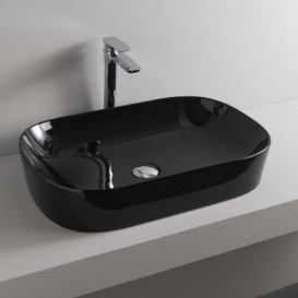 Раковина для ванної ArtCeram Ghost 65х41,5 см чорний глянсовий GHL002 03; 00