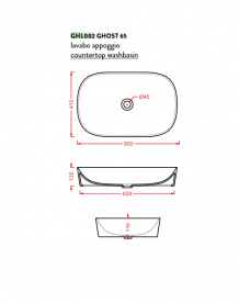 Раковина для ванной ArtCeram Ghost 65х41,5 см чёрный матовый GHL002 17;00