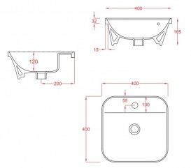 Раковина для ванної ArtCeram Gio Evolution 40х40 см чорний глянсовий GIL008 03; 00