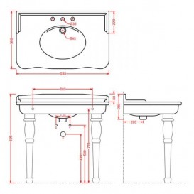 Раковина для ванної ArtCeram Hermitage 93х58 см чорний глянсовий HEL005 03; 00