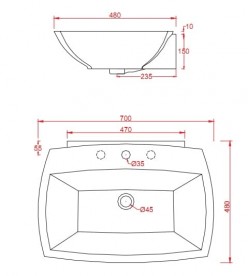 Раковина для ванной ArtCeram Jazz 70х48 см чёрный глянцевый JZL004 03;00