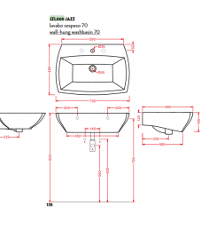 Раковина для ванной ArtCeram Jazz 70х48 см чёрный глянцевый JZL005 03;00