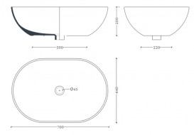 Раковина для ванної кімнати ArtCeram La Ciotola 70х44 см кераміка білий LCL002 01;00