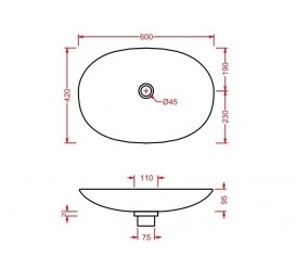 Раковина для ванной ArtCeram La Fontana 60х42 см белый глянцевый LFL001 01;00