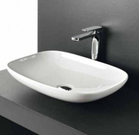 Раковина для ванной ArtCeram La Fontana 55х40 см белый глянцевый LFL006 01;00