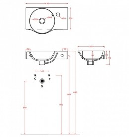 Раковина для ванной ArtCeram Lavamani Union 43х27 см белый глянцевый LML001 01;00