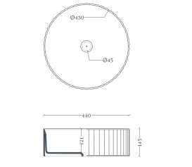 Раковина для ванної кімнати ArtCeram Millerighe Ø44 см кераміка сіро-синій (denim) OSL010 37;00