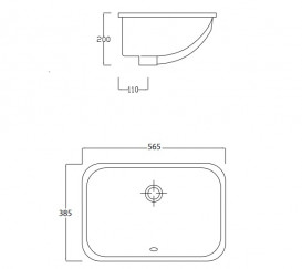 Раковина для ванної кімнати ArtCeram Nettuno 56,5х38,5 см під стільницю кераміка білий NTL001 01;00
