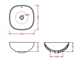 Раковина для ванної ArtCeram NF 40х40 см білий глянсовий NFL001 01; 00