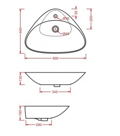 Раковина для ванної ArtCeram Plettro 60х44 см білий глянсовий PTL001 01; 00