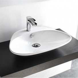 Раковина для ванної ArtCeram Plettro Quadro 59х44,5 см білий глянсовий PTL002 01; 00