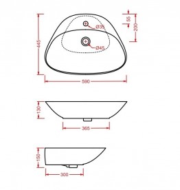 Раковина для ванної ArtCeram Plettro Quadro 59х44,5 см білий глянсовий PTL002 01; 00