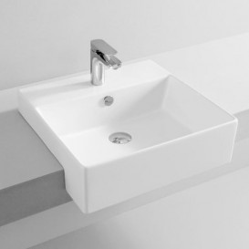 Раковина для ванної ArtCeram Quadro Semincasso 50х48 см білий глянсовий QUL004 01; 00