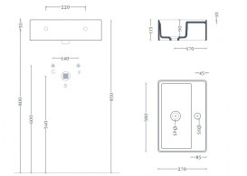 Раковина для ванной ArtCeram Scalino 38х27 см керамика серо-синий (denim) SCL005 37;00