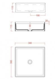 Раковина для ванной ArtCeram Scalino 38х38 см санфарфор серый SCL001 15;00