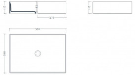 Раковина для ванной ArtCeram Scalino 55х38 см керамика чёрный (nero roma) SCL002 20;00
