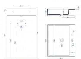 Раковина для ванной ArtCeram Scalino 55х48 см керамика черный матовый SCL007 17;00