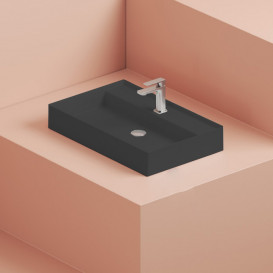 Раковина для ванной ArtCeram Scalino 75х48 см керамика черный матовый SCL008 17;00