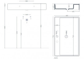 Раковина для ванной ArtCeram Scalino 75х48 см керамика серо-синий (denim) SCL008 37;00