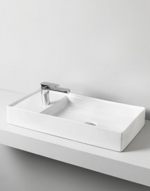 Раковина для ванної ArtCeram Scalino 75х38 см білий глянсовий SCL004 01; 00