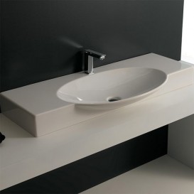 Раковина для ванной ArtCeram Swing 105х48 см белый глянцевый SWL002 01;00