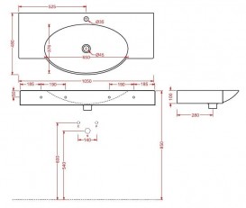 Раковина для ванной ArtCeram Swing 105х48 см белый глянцевый SWL002 01;00