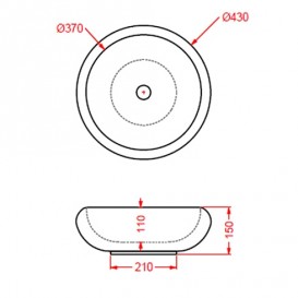 Раковина для ванної ArtCeram Tao Ø 43 см санфарфор білий глянсовий TOL001 01; 00