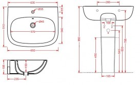Раковина для ванной ArtCeram Ten 65х51 см санфарфор белый глянцевый TEL001 01;00