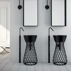 Раковина для ванной ArtCeram Wire Ø 43 см санфарфор чёрный глянцевый WIL001 03;00