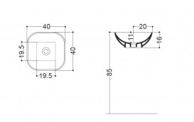 Раковина для ванной Axa Ciotola 40х40 см керамика белый глянцевый 1508001