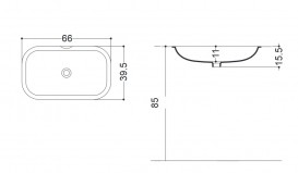 Раковина для ванной Axa Ciotola 66х39,5 см керамика белый глянцевый 1509401